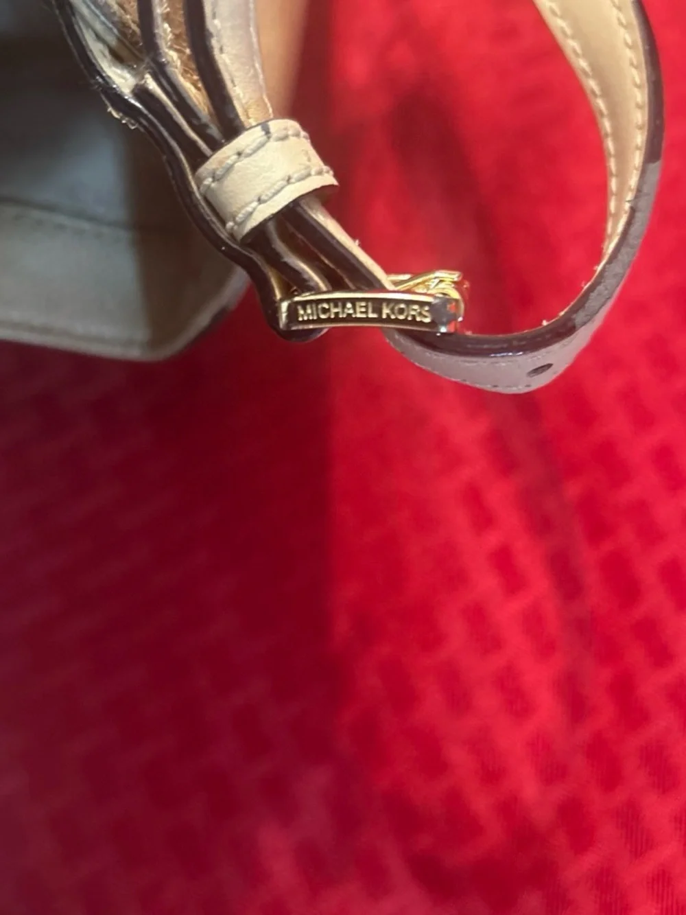 Michael Kors Beige/Tan Leather Tote with Gold Hardware